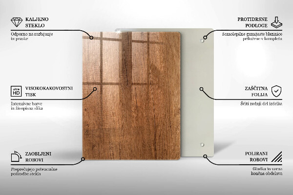 Glass worktop saver Wood texture