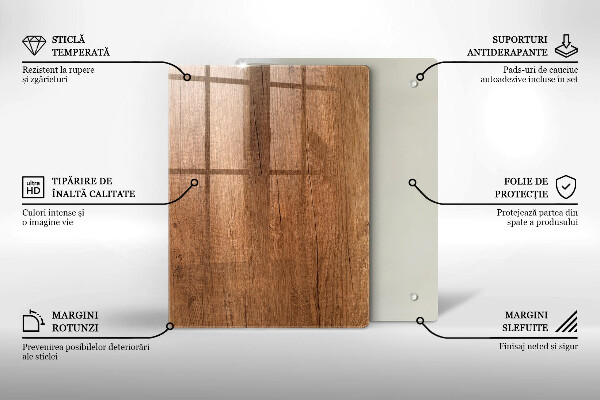 Glass worktop saver Wood texture