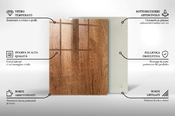 Glass worktop saver Wood texture