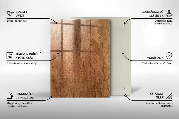 Glass worktop saver Wood texture