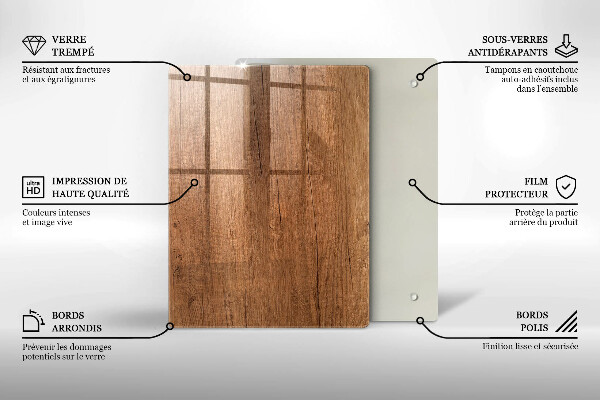 Glass worktop saver Wood texture