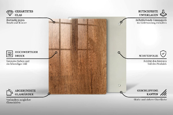 Glass worktop saver Wood texture
