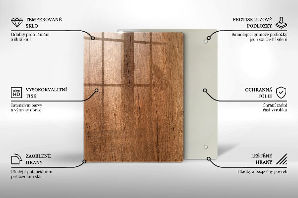Glass worktop saver Wood texture