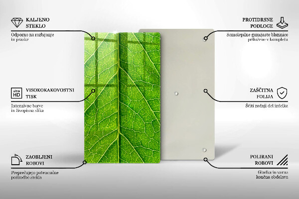 Glass worktop saver Leaf lines nature