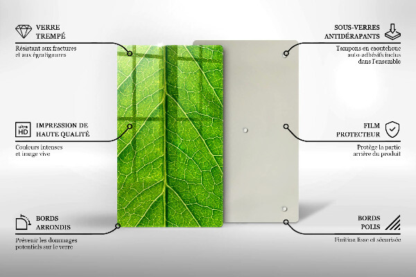 Glass worktop saver Leaf lines nature