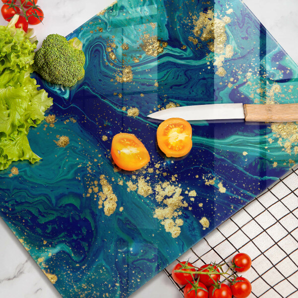 Glass worktop saver Abstraction with gold