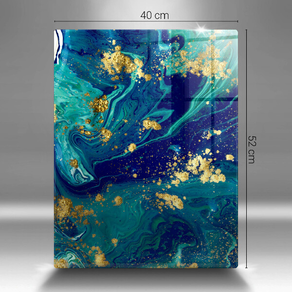 Glass worktop saver Abstraction with gold