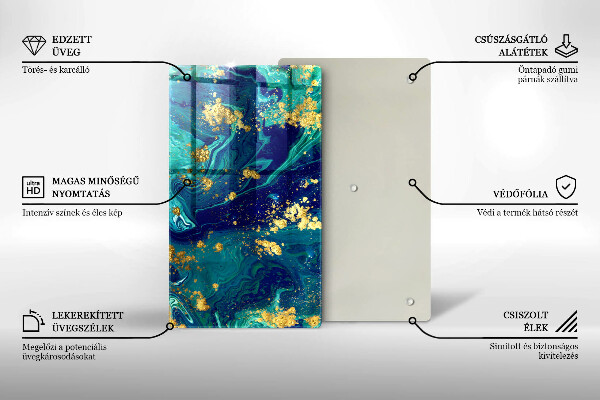 Glass worktop saver Abstraction with gold