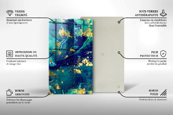 Glass worktop saver Abstraction with gold