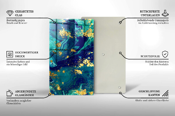 Glass worktop saver Abstraction with gold