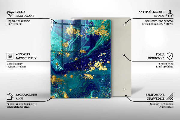 Glass worktop saver Abstraction with gold