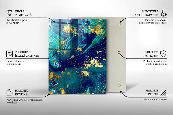 Glass worktop saver Abstraction with gold