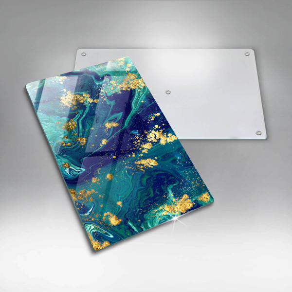 Glass worktop saver Abstraction with gold