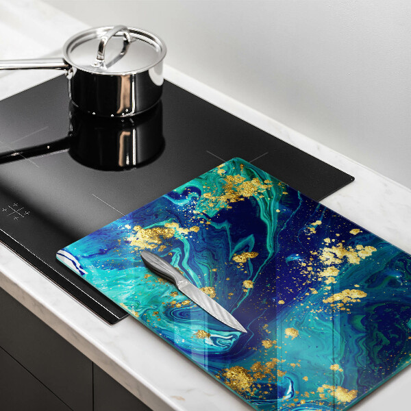 Glass worktop saver Abstraction with gold