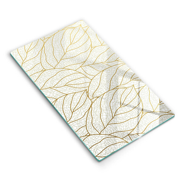 Glass worktop saver Line-art leaves pattern