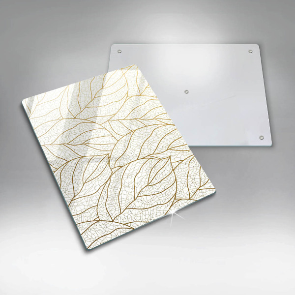 Glass worktop saver Line-art leaves pattern
