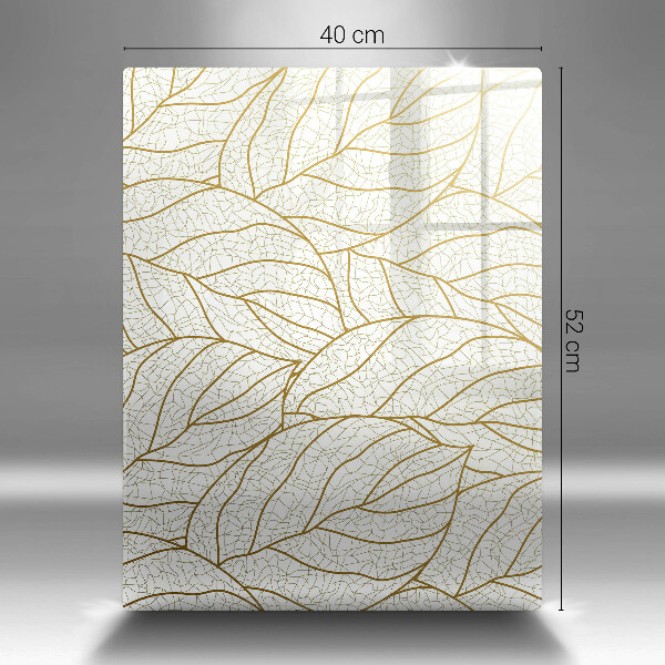 Glass worktop saver Line-art leaves pattern