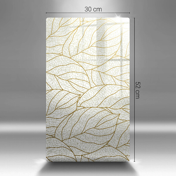 Glass worktop saver Line-art leaves pattern