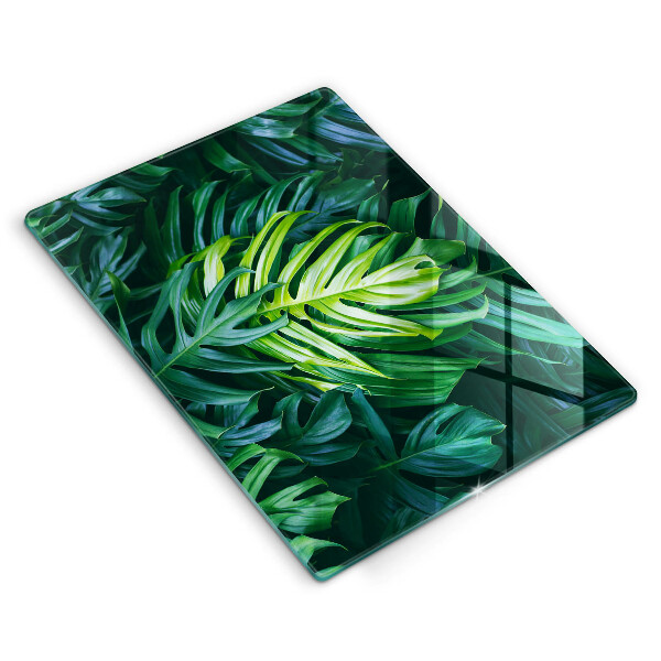 Glass worktop saver Monstera wild leaves