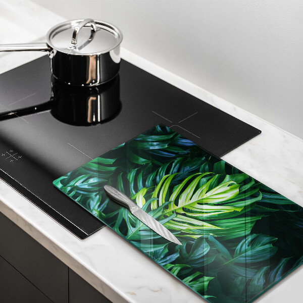Glass worktop saver Monstera wild leaves