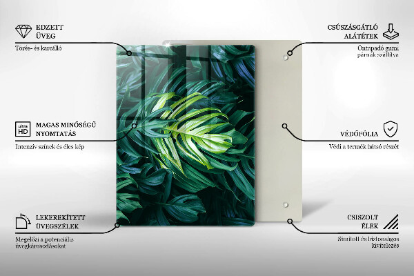 Glass worktop saver Monstera wild leaves