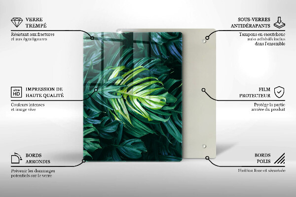 Glass worktop saver Monstera wild leaves