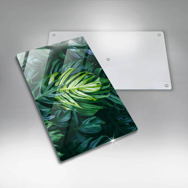 Glass worktop saver Monstera wild leaves