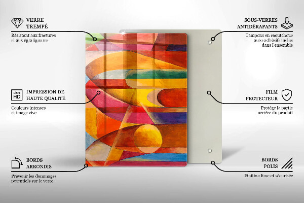 Glass worktop saver Colorful abstraction
