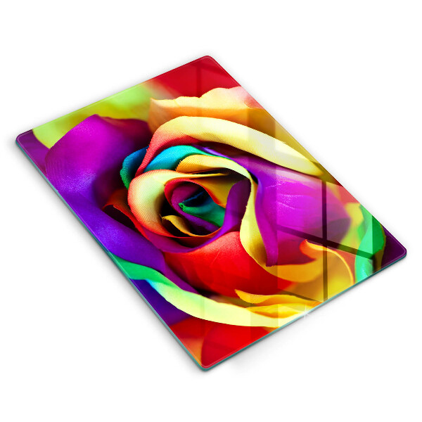 Glass worktop saver Colorful rose petals
