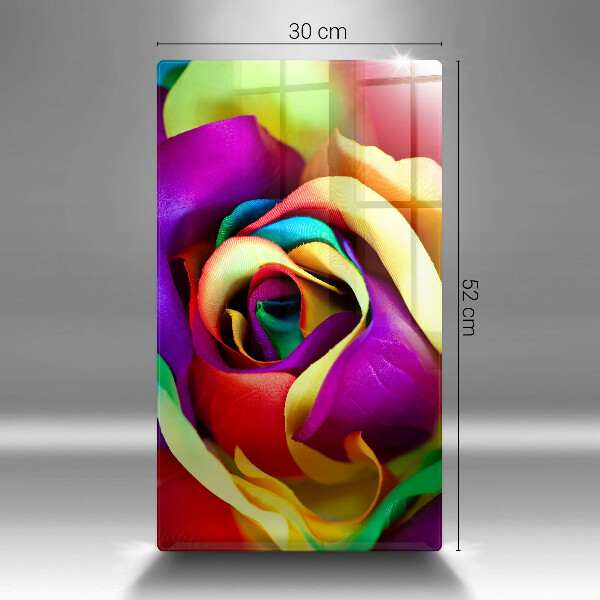 Glass worktop saver Colorful rose petals