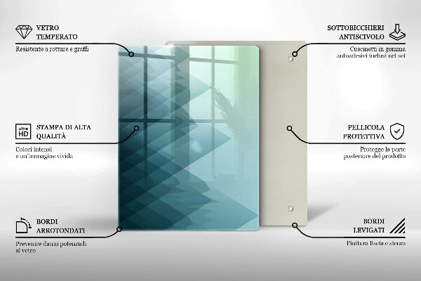 Glass worktop saver Abstract mountains