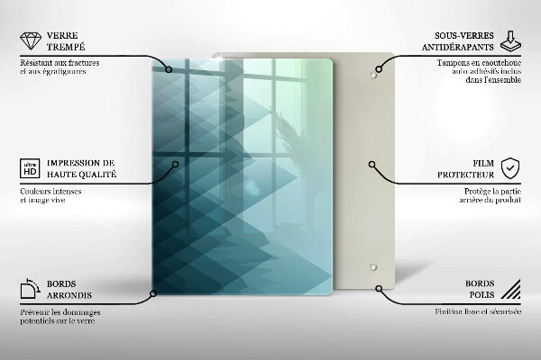 Glass worktop saver Abstract mountains