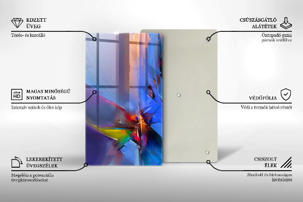 Glass worktop saver Painted abstraction