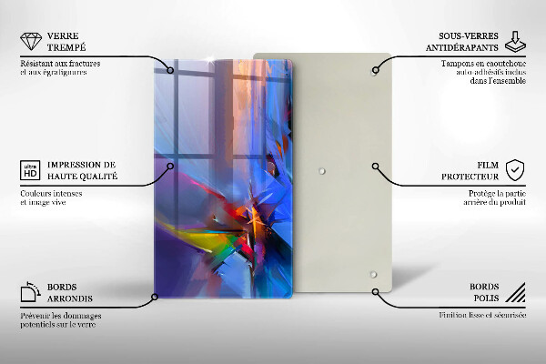 Glass worktop saver Painted abstraction