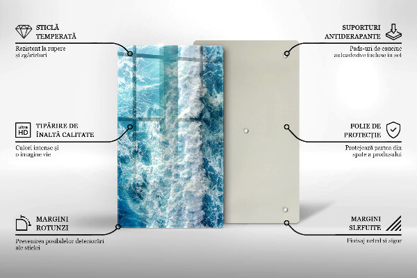 Glass worktop saver Water sea waves