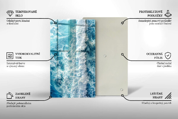 Glass worktop saver Water sea waves