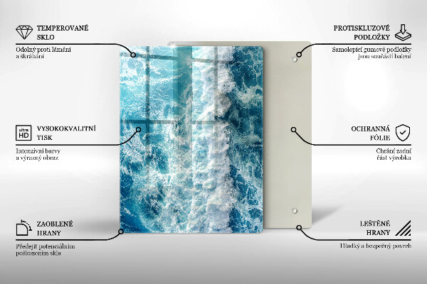 Glass worktop saver Water sea waves