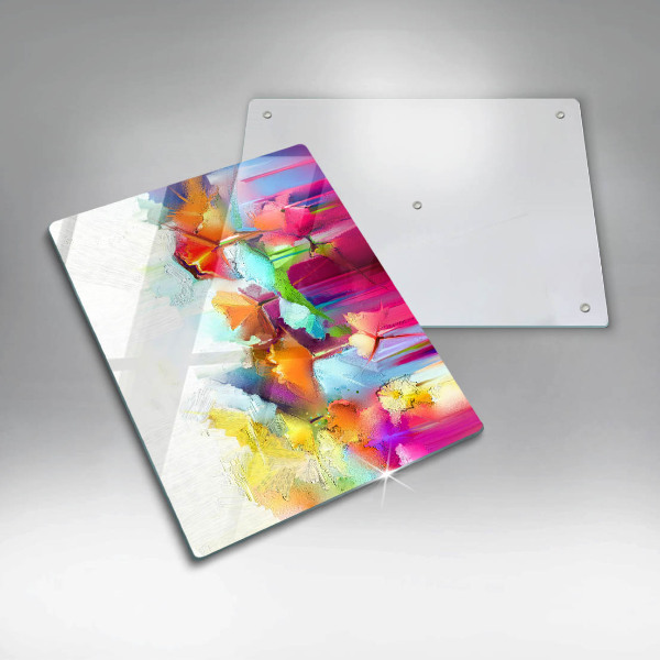 Glass worktop saver Flowers painted with paints