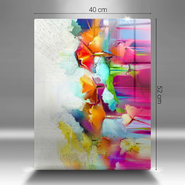 Glass worktop saver Flowers painted with paints