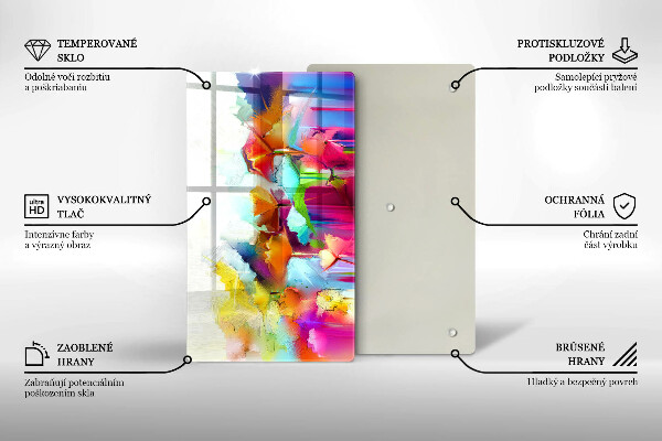 Glass worktop saver Flowers painted with paints