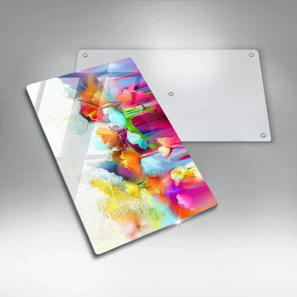 Glass worktop saver Flowers painted with paints