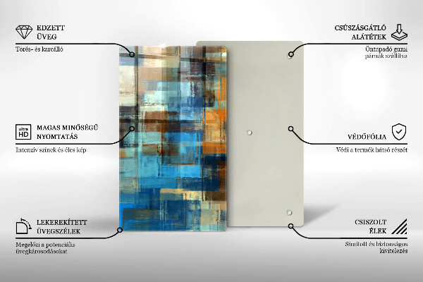 Worktop heat protector Painted background