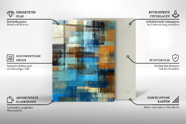 Worktop heat protector Painted background