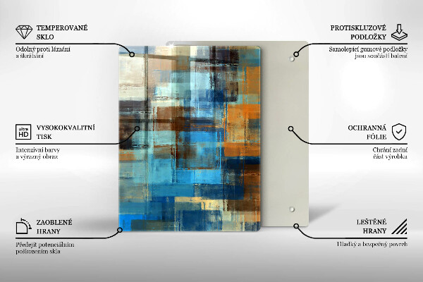 Worktop heat protector Painted background