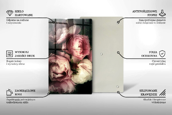 Worktop heat protector Peony flowers