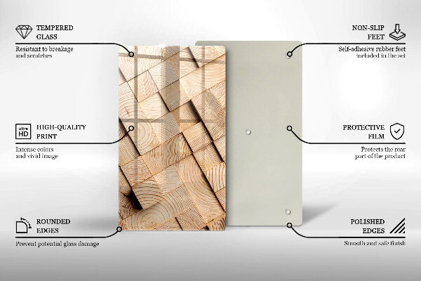 Worktop heat protector Wooden squares