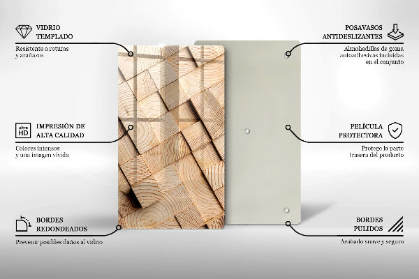Worktop heat protector Wooden squares