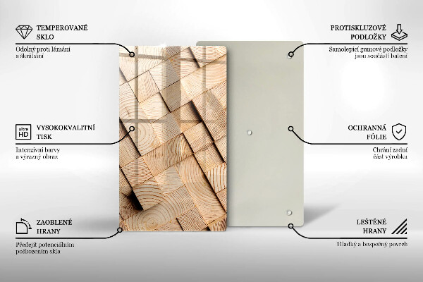 Worktop heat protector Wooden squares