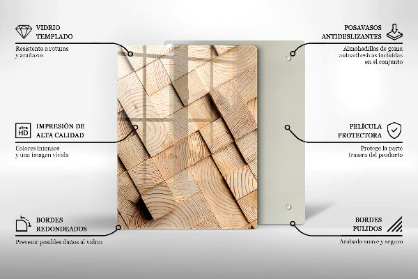 Worktop heat protector Wooden squares