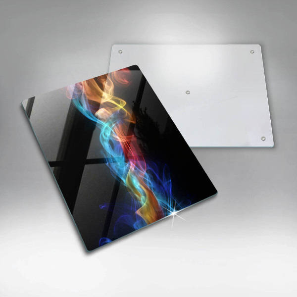 Glass worktop saver Colorful smoke